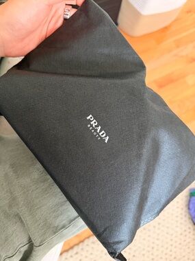Prada beauty Black Triangular Zipper Pouch
